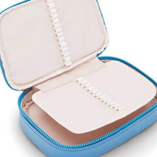 Estojo Grande 100 Pens Kipling Azul Turquesa Metalizado