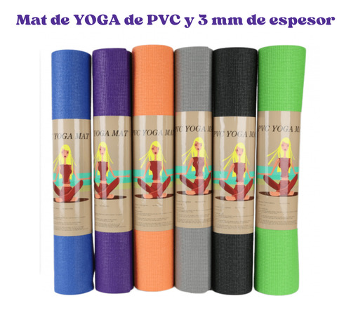 Mat Colchoneta Yoga Pilates Matt Pvc Enrollable Surtido