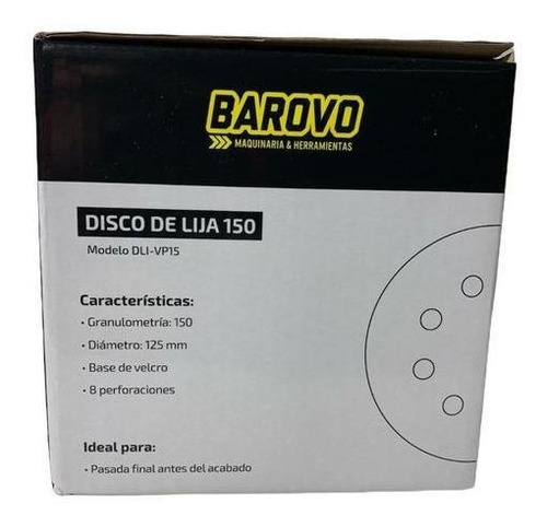 Imagen 5 de 7 de Disco Lija Grano 40 Velcro 125mm Roto Orbital 20 Unidades