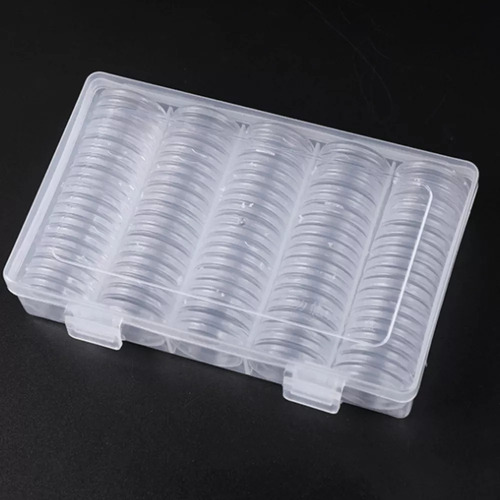 Estuche Para Cápsulas De Monedas De 100 Piezas De 25 Mm Con
