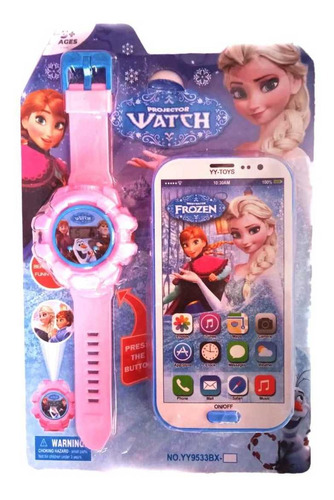 Reloj De Frozen C/proyector Y Celular Con 3 Sonidos Diferent