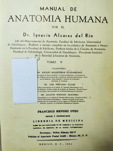 Libro Manual De Anatomia Humana 2 I. Alcaraz Del Rio 179a7