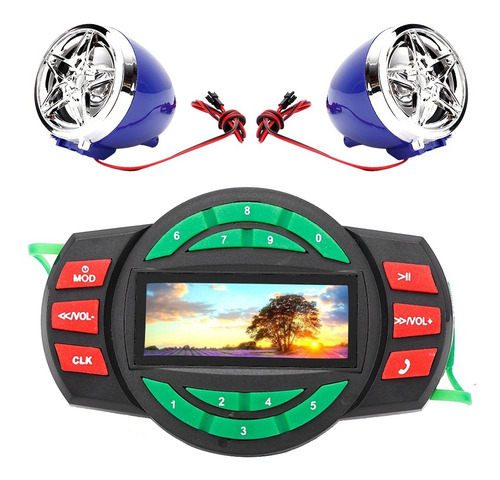 Cargador De Mp3, Reproductor De Moto Lcd Impermeable, Radio
