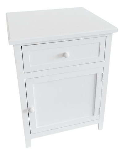 Velador Dormitorio Recco Cajon Puerta Derecho Blanco Blanco
