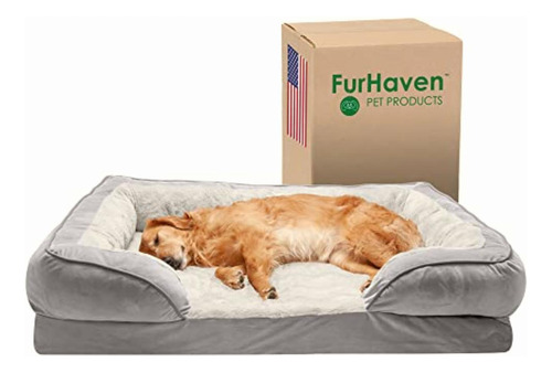 Furhaven Pet Bed For Dogs And Cats Plush And Velvet Waves