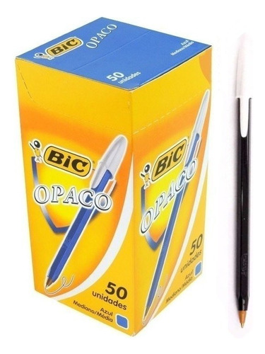 Lapicera Bic Opaco Boligrafo Birome X 50 Unidades Negro