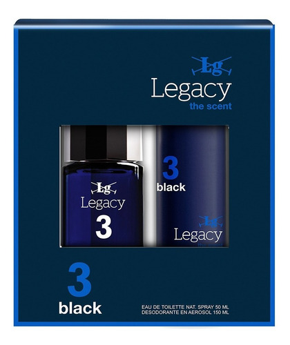 Set Perfume Legacy 3 Black Edt 50ml Y Desodorante 150ml Ub