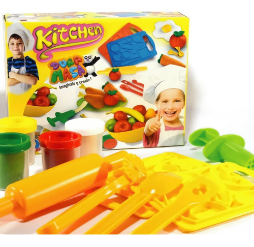 Imagen 1 de 9 de Masa Para Modelar Plastilina Infantil Duravit Juego Cocina
