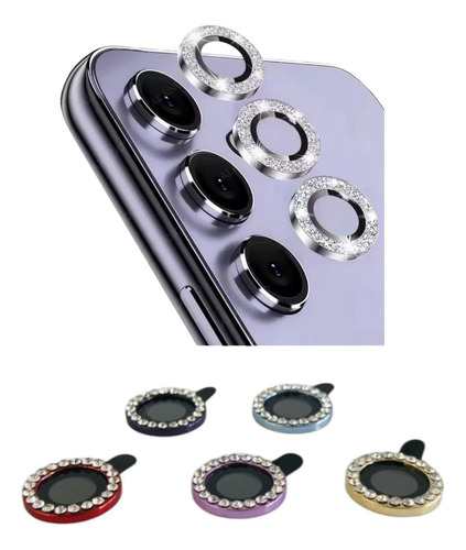 Vidrio Protector De Camara Para Samsung A55 Lisos Y C Strass Negro Strass