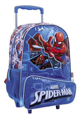 Spiderman mochila 16 carro tech azul Wabro