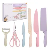 Comprar Set De Cuchillos 6 Piezas Cuchillos Cocina Cuchillería Color Color Pasteles