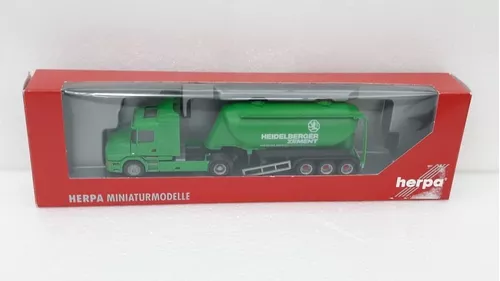 Miniatura Caminhão Scania 124 420 bicuda e Carreta Báu Rebaixado da  Cervejaria Krombacher - Herpa 1/87