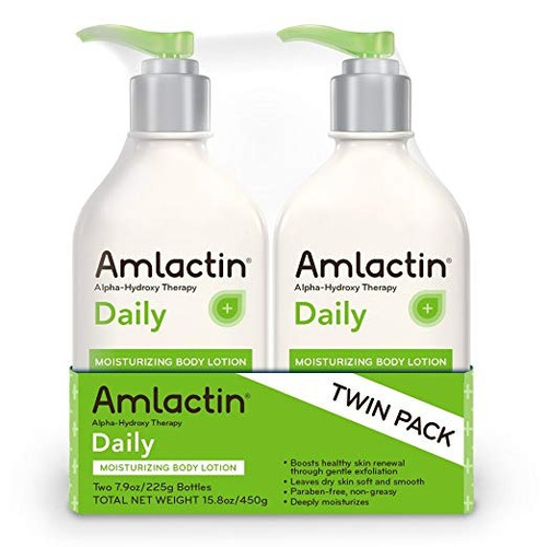 Amlactin Daily Moisturizing Body Lotion Twin Pack, (2) 7.9 O