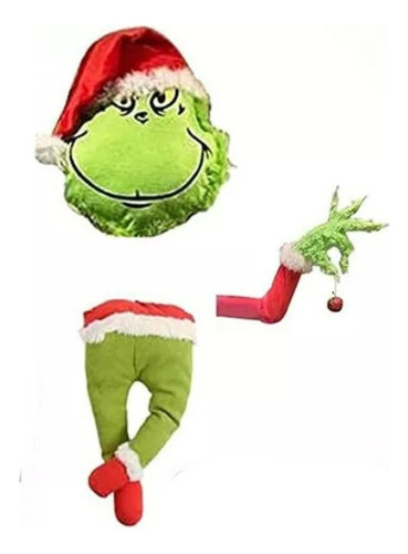 Decoración De Árbol De Navidad De Peluche Grinch De Pelo Lar