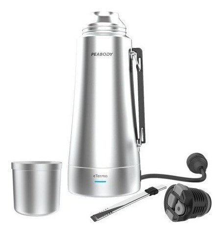 Imagen 6 de 9 de Termo Peabody Pe-eta1000s Acero Inox 1lt Mate/bombilla Prm