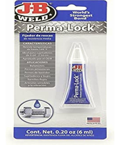 Jb Weld Oficial Fijador De Roscas Azul Perma-lock 24206spa