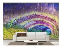Comprar Adesivo De Parede Túnel De Flores Roxas 3d 12m² Nfl218