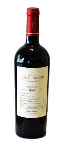 Vino Chateu Conte-grand Syrah Reserva 750cc San Juan