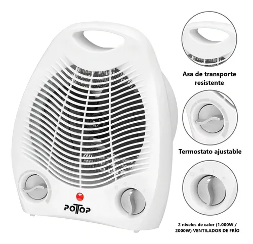Caloventilador 1000/2000w Frio Y Calor Calo Ventilador Calefactor Potop 220v C/termostato