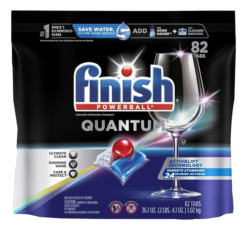 Finish Powerball Quantum 82tabs Lava - Unidad a $25