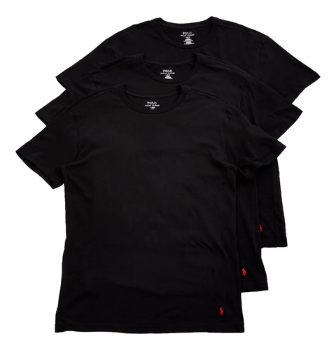 Pack De 3 Remeras Polo Ralph Lauren Cuello Redondo Algodon