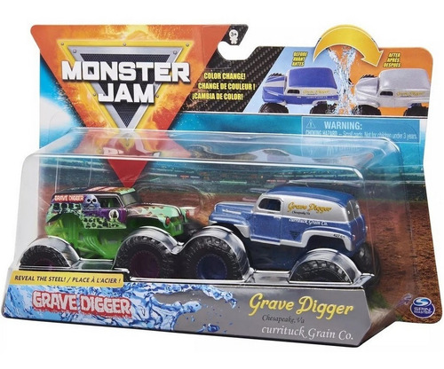 Monster Jam Cambia Color - Grave Digger Vs Grave Digger 