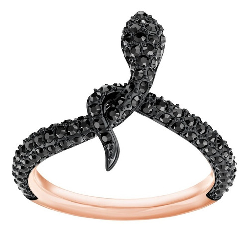 Anillo Serpiente Swarovski Talla 55 Baño En Oro Rosa