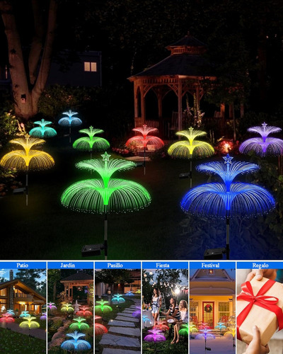 Luces De Navidad Luz Solar De Jardín Luz De Medusa,2pcs