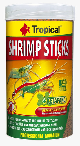 Shrimp Sticks 55g/100ml Alimento Mini Bastões P/ Crustáceos