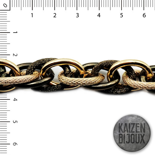 Cadena X 10 M. Tourbillón Aluminio Mix Enorme Carteras Bijou Color DORADO Y NEGRO