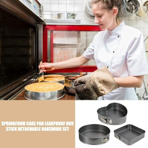 Set 3 Moldes Repostería Queque Tortas Antiadherente