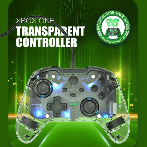 Imagen 3 de 10 de Joystick Con Cable Para Xbox One Pc Rgb Vibración Dual