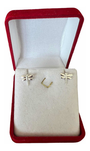 Imagen 3 de 6 de Aros De Plata 925. Modelo Libélula.