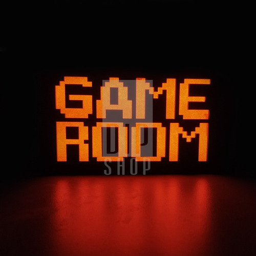 Luminária Gamer Game Room Jogos Vídeo Game Com Led Bivolt Cor Da Cúpula Laranja