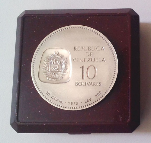 Imagen 1 de 6 de Moneda Plata Centenario Doblón 1873 1973 Coleccion Bs 10