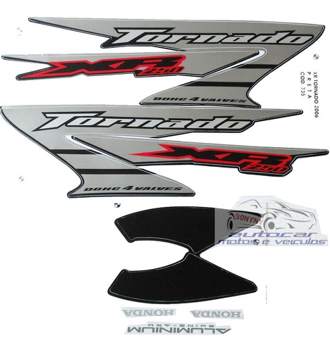 Kit Faixa Adesivo Tornado Xr 250 Preta 2006