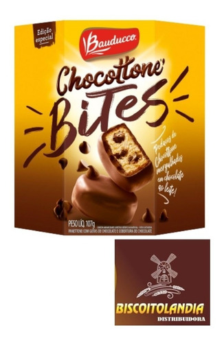 Chocottone Bites Bauducco 107 Grs Caixa Com 15 Unidades.