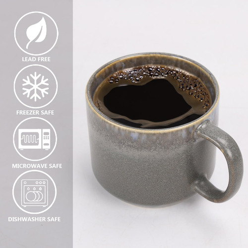 Juego De 3 Tazas De Café De Cerámica Esmaltada