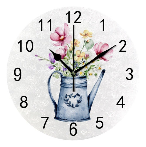 Reloj De Pared Para Decoración De Sala De Estar, Flores Silv