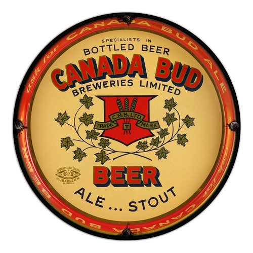 #585 - Cuadro Decorativo Vintage - Canadá Bud Beer No Chapa