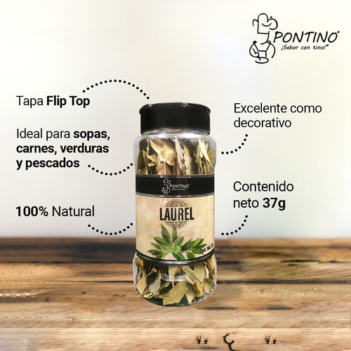 Pontino Hojas De Laurel 37 Gramos 2 Piezas