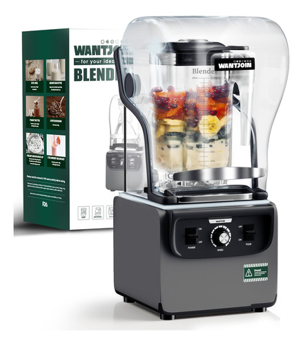 Licuadora Wantjoin Commercial Quiet 2200 Ml 1800 W Para Coci