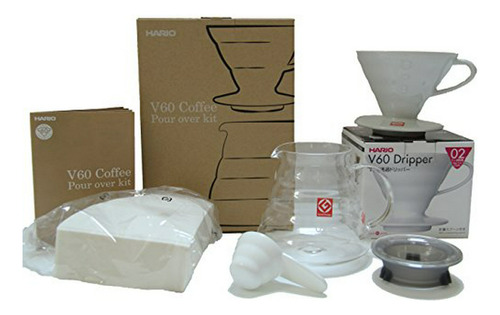 Kit De Café  V60 - Dripper Cerámico, Jarra Vidrio, Cuchara, 