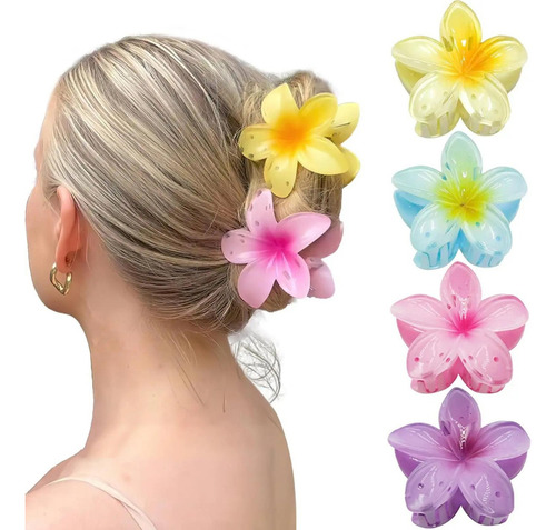Kit 2 Prendedores Flor Presilhas Chic Para Mulheres Modernas Amarela