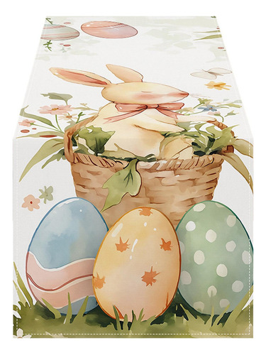 Mantel De Decoración De La Mesa De Conejo De Huevo De Pascua