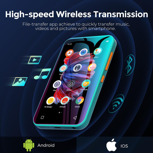 Reproductor Mp3 Timmkoo Q5 72gb Wifi Con Bluetooth 4.0 Azul