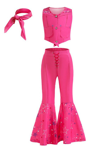 Conjunto De Barbie For Niña Rosa Chaleco + Pantalón