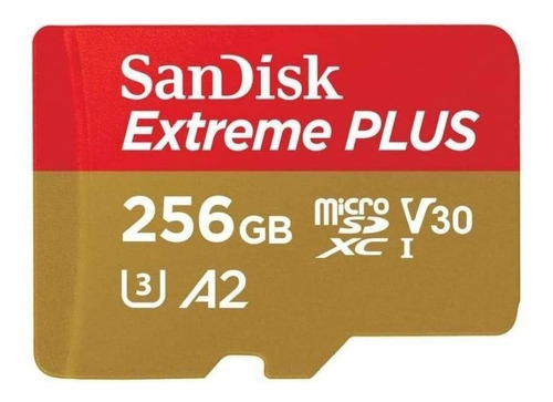 Imagen 1 de 4 de Tarjeta Microsdxc Sandisk Extreme Plus De 256 Gb Con Adaptad