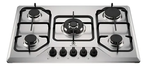 Cooktop 5 Bocas A Gás Electrolux Inox Multi Chama (ke5xc) Cor Cor...