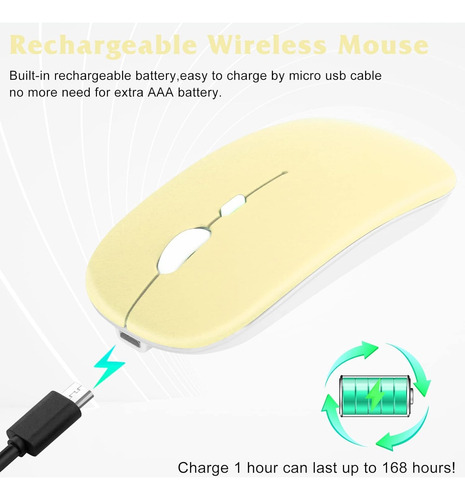 Ratón Inalámbrico Recargable Bluetooth Modo Dual Delgado 2.4